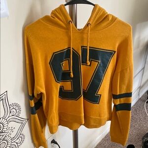 Yellow Hoodie with Green Accents